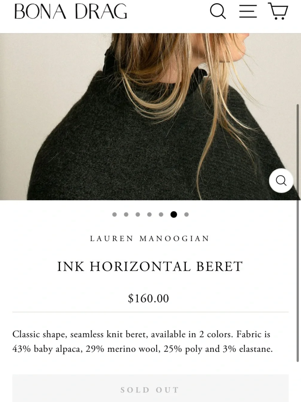 Lauren Manoogian Horizontal Beret Ink
